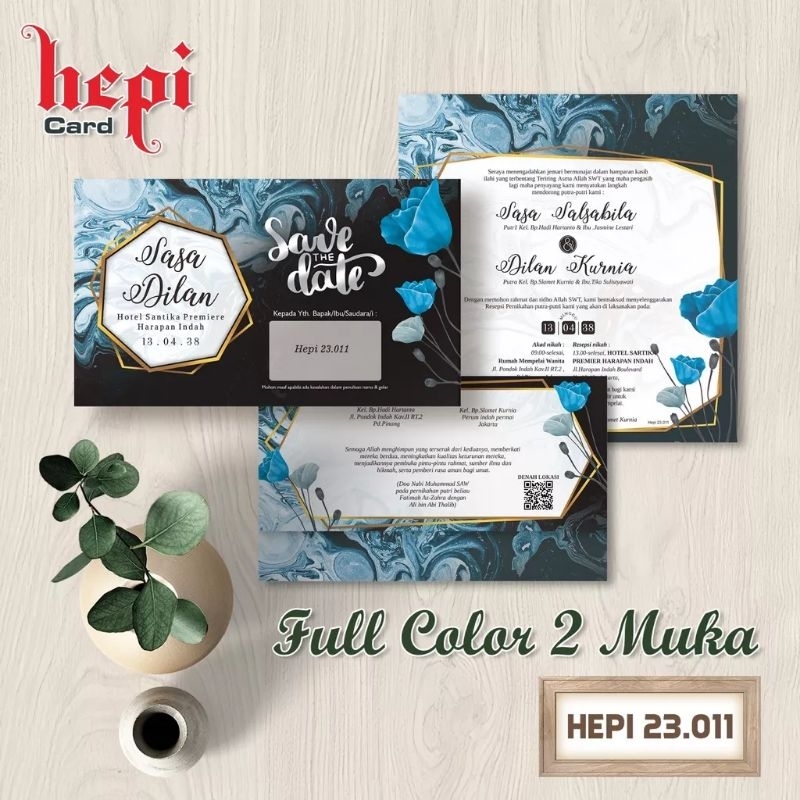 Cetak undangan Hepi 23.011 blangko undangan hepi