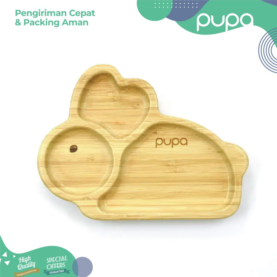 Piring Makan Bayi Bambu Silikon / Baby Bamboo Plate Silicone Suction PUPA