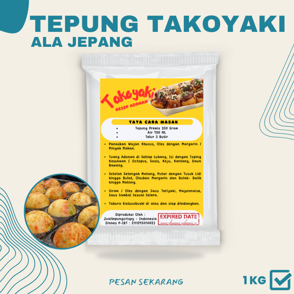 TEPUNG PREMIX TAKOYAKI OKONOMIYAKI UKURAN 1KG / 1000GRAM