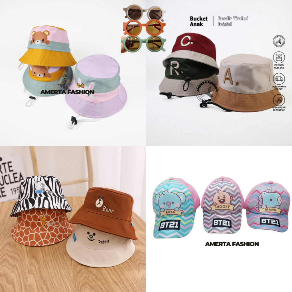 Topi Anak Laki Laki Perempuan Cowok Cewek BTS baseball 2 Kpop 1 Usia 3-10 tahun bucket hat bayi lucu