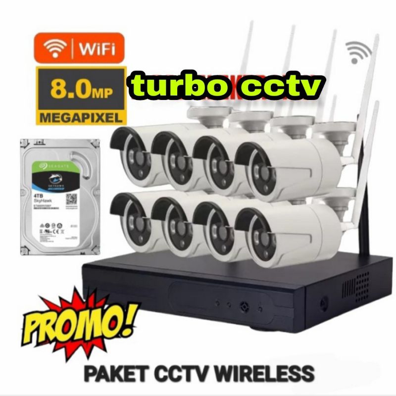 PAKET CAMERA NVR KIT 8CH WIRELESS PAKET KAMERA CCTV 8 CHANNEL 8 CAMERA