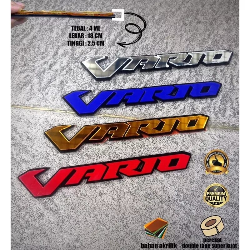 EMBLEM MOTOR BAET MIRROR BAHAN ASLI AKLILIK MODEL TIMBUL MIO BAET VARIO SCOOPY PCX HONDA YAMAHA