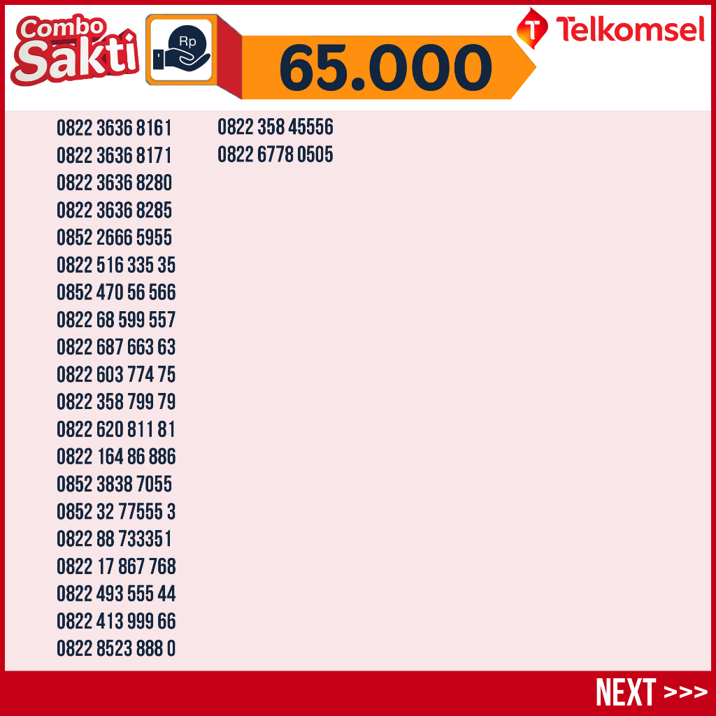 Kartu Sakti Combo Telkomsel (Nomor Cantik) 25GB 100menit 200sms 75ribu