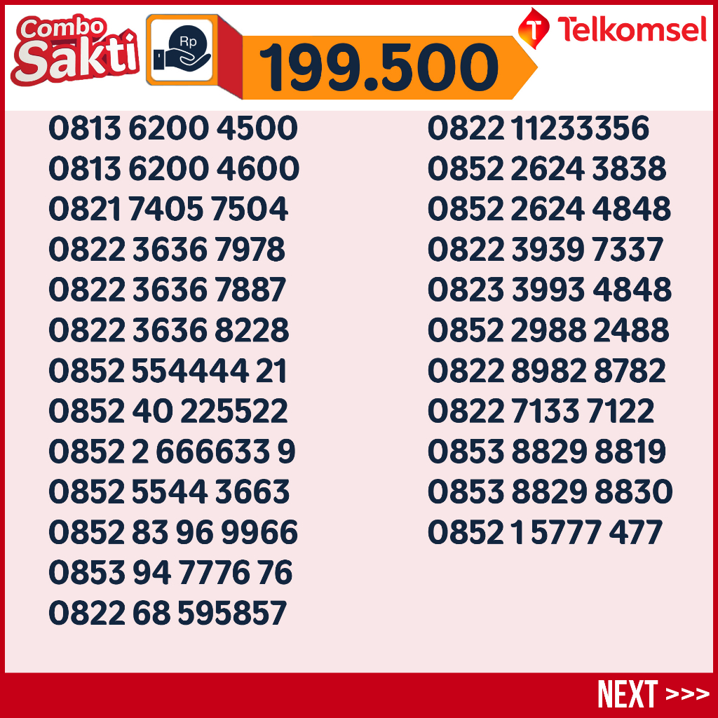 Kartu Sakti Combo Telkomsel (Nomor Cantik) 25GB 100menit 200sms 75ribu