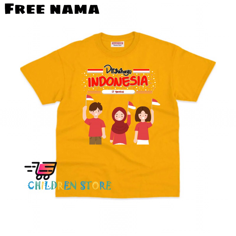 BAJU ANAK KAOS ATASAN ANAK KEMERDEKAAN 17 AGUSTUS BAHAN PREMIUM