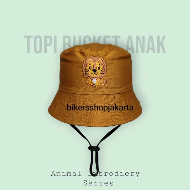 Topi Bucket Rimba Safari Anak Bordir Hewan Berkualitas Cowok Cewek