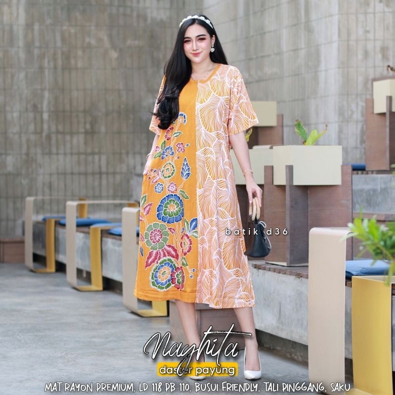 Daster cantik payung rayon Naghita ld 118 kekinian Murah Baju Tidur wanita dewasa cewek cewe ibu muda mama ayu cantik bagus berkualitas jumbo besar big size oversize  adem nyaman Busui motif terbaru tidak luntur busui friendly kekinian Alesha