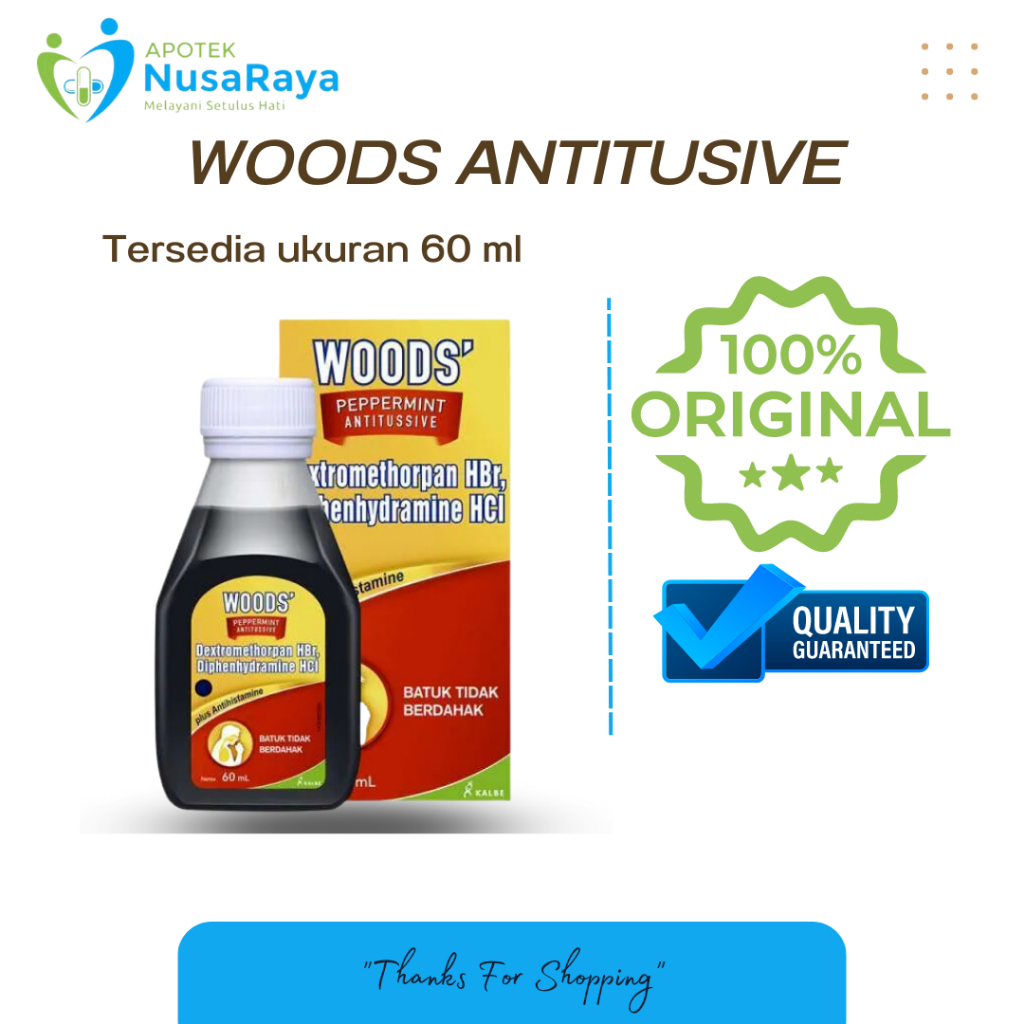 

Woods Peppermint Antitussive Sirup 60 ml/Woods Merah/Obat Batuk Kering