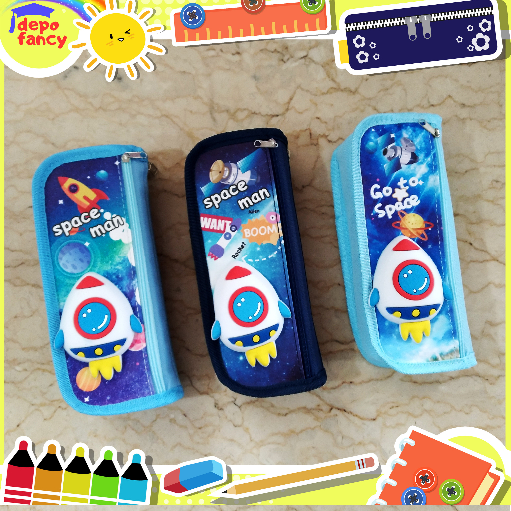

Kotak Pensil 2 Resleting XPM-2080-8 RoketTimbul / Tempat Pensil / Pencil Case / Boks Pensil / Box Pen / Tepak Pensil