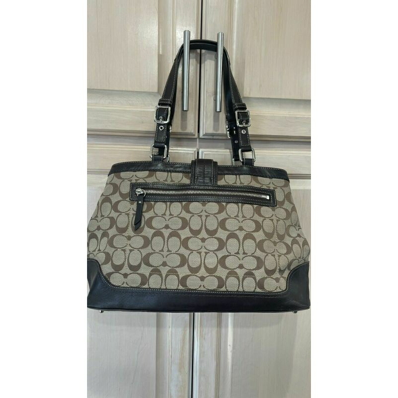 COACH Tas Tote Tas Bahu  Coklat  No.seri : E0894-F12643【Middle Ages】Kanvas Mix KuLas