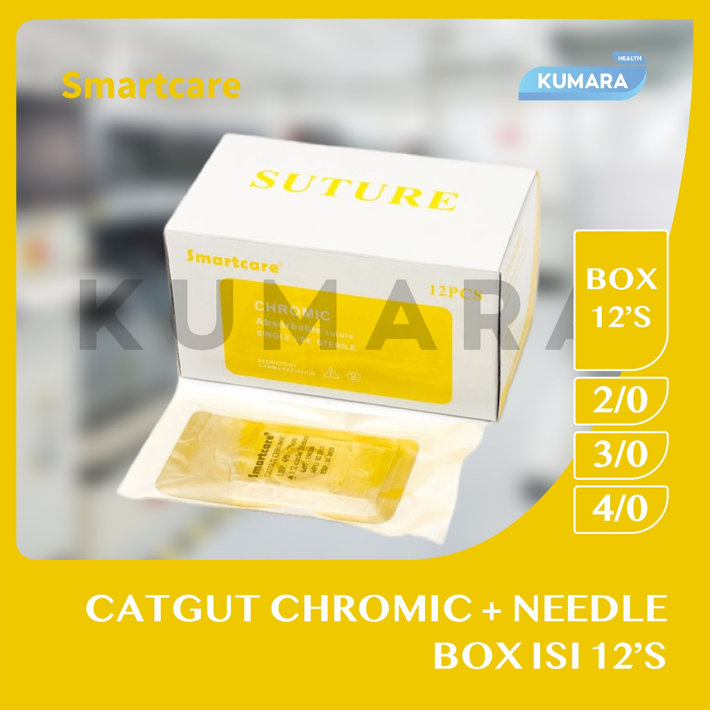 SMARTCARE - Catgut Chromic + Jarum / Benang Silk BOX