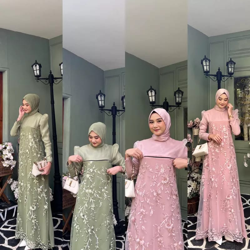 Melia Dress mix Brukat JUMBO M-XXL / BAJU DEWASA MURAH TERBARU 2023 / Gamis Kondangan