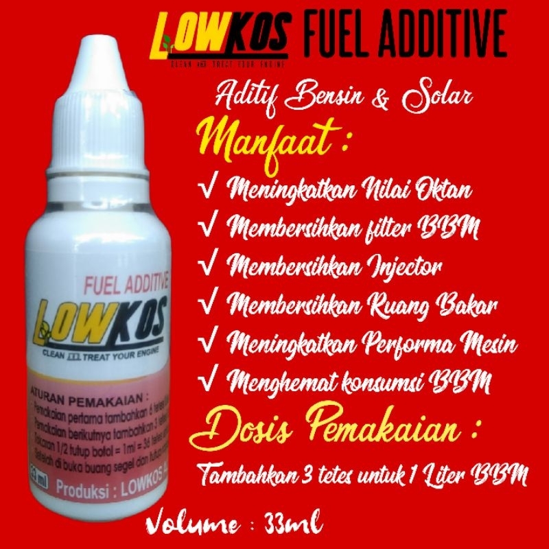 LOWKOS - Fuel Additive 33ml Cairan Penghemat BBM terbaik Original