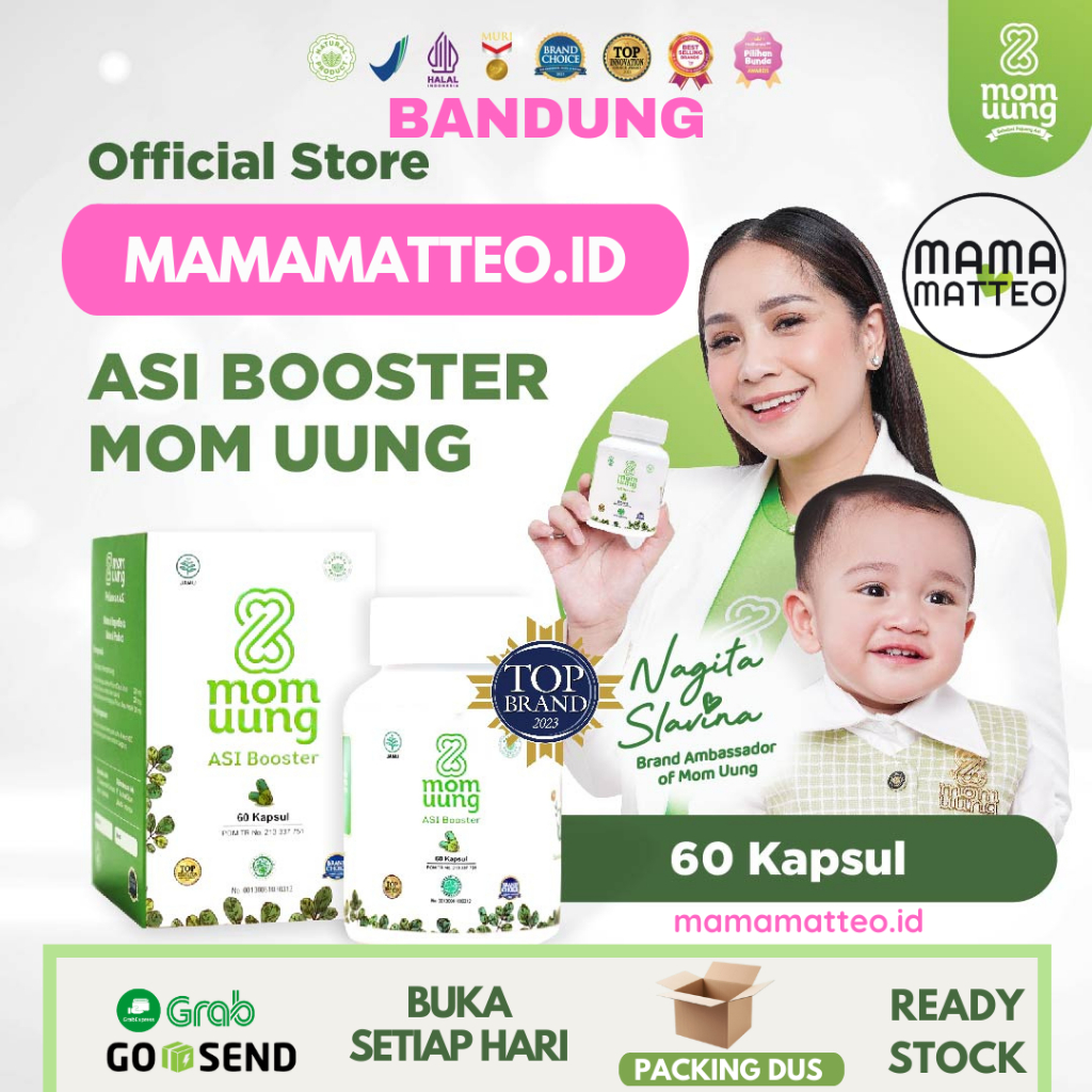 MOM UUNG Pelancar Asi 60 Kapsul / BPOM HALAL HERBAL Asi Booster / MOM UUNG BANDUNG