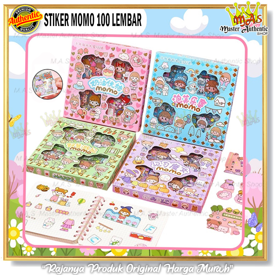 

100 Lembar Stiker Motif Momo Kartun Korea Lucu Anti Air Dekorasi Handbook Scrapbook Sticker DIY