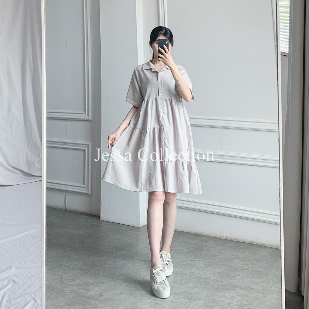 Premium Gyala Plain Dress TH 908 LINEN CRINKLE