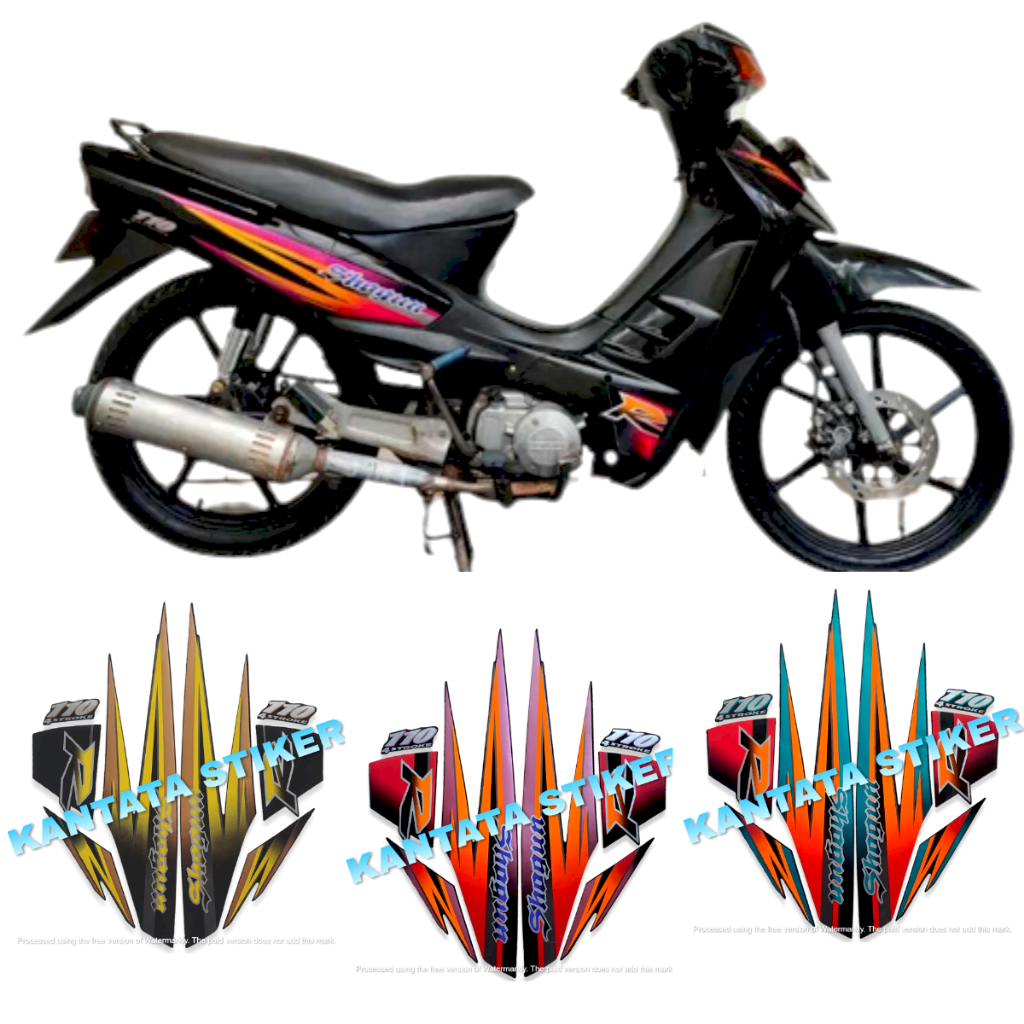 STIKER STRIPING LIS LES BODY MOTOR SUZUKI SHOGUN 110R 1997 STRIPING SHOGUN KEBO FULL SET