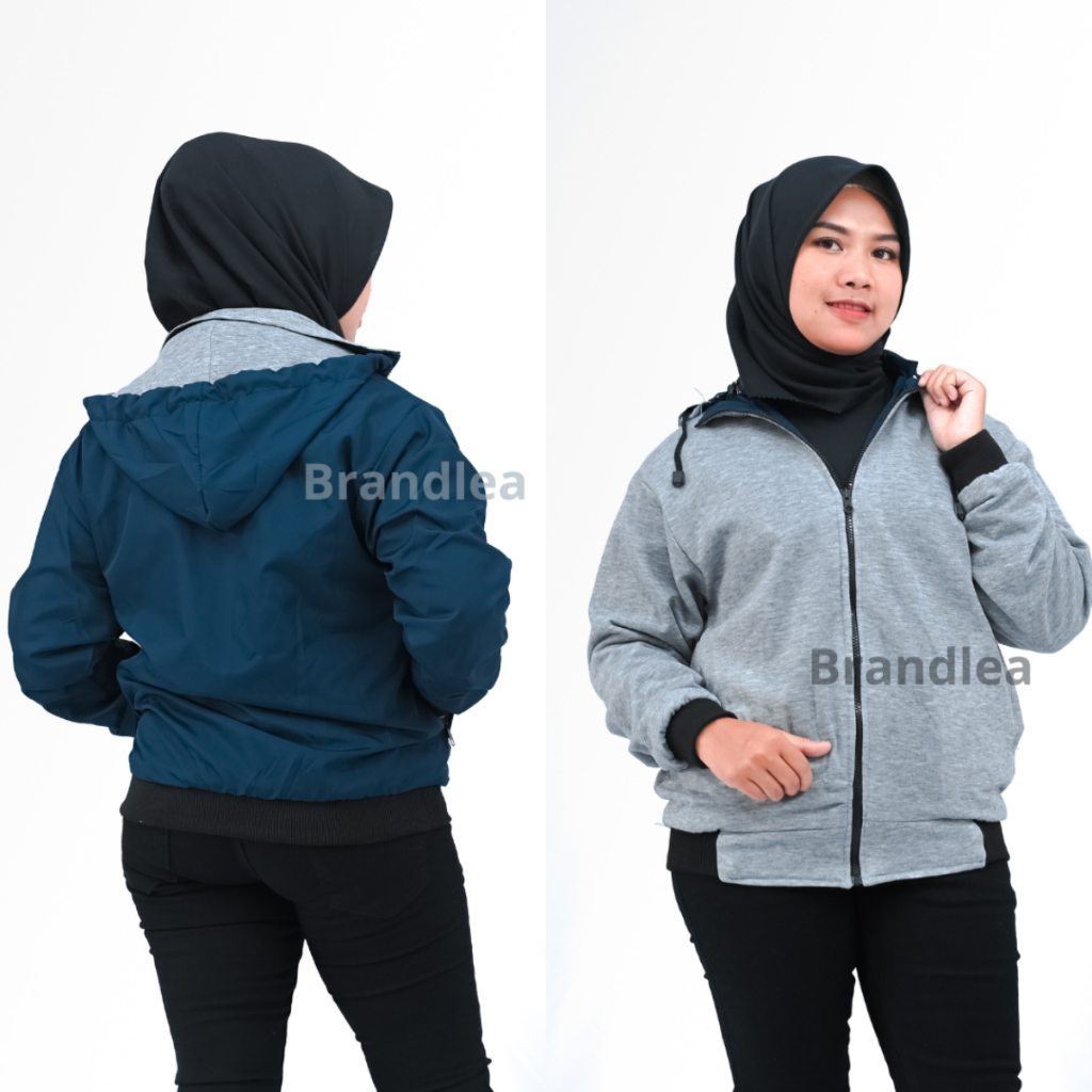 JAKET BOLAK BALIK 2IN1 / JAKET MOTOR / BB / PARASUT /  WANITA / DISTRO