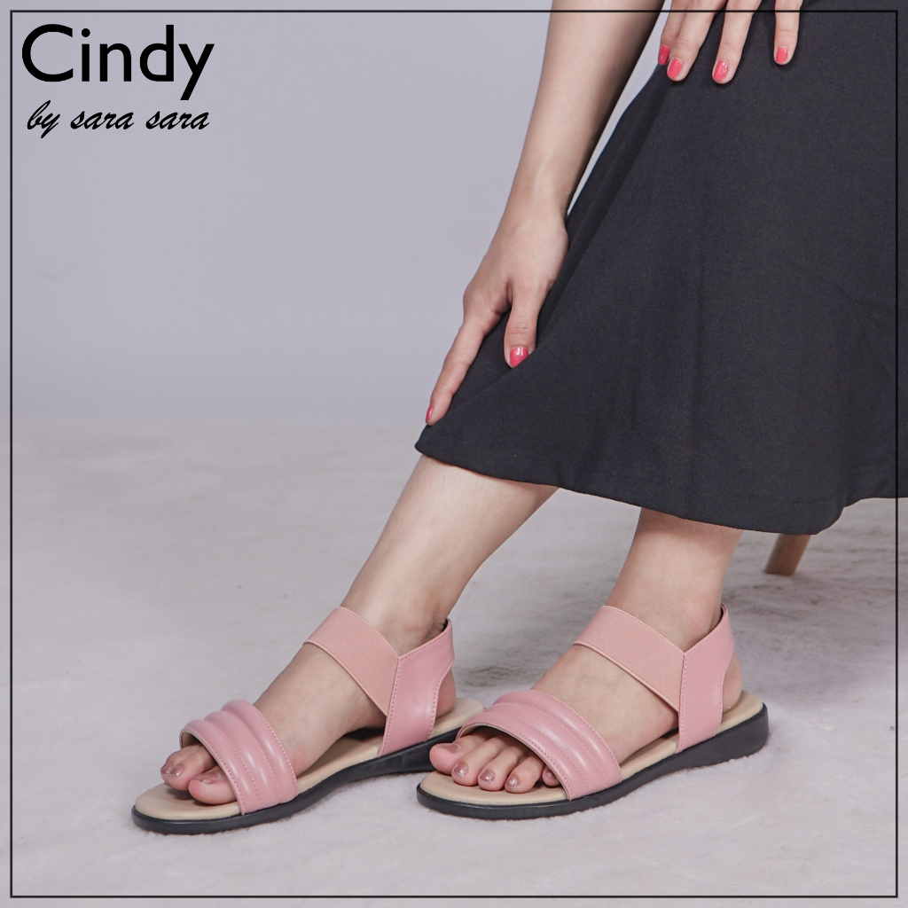 Sara Sara CINDY Sepatu Sandal Wanita Tali Belakang Sendal Slop Casual Platform Tanpa Hak Terbaru