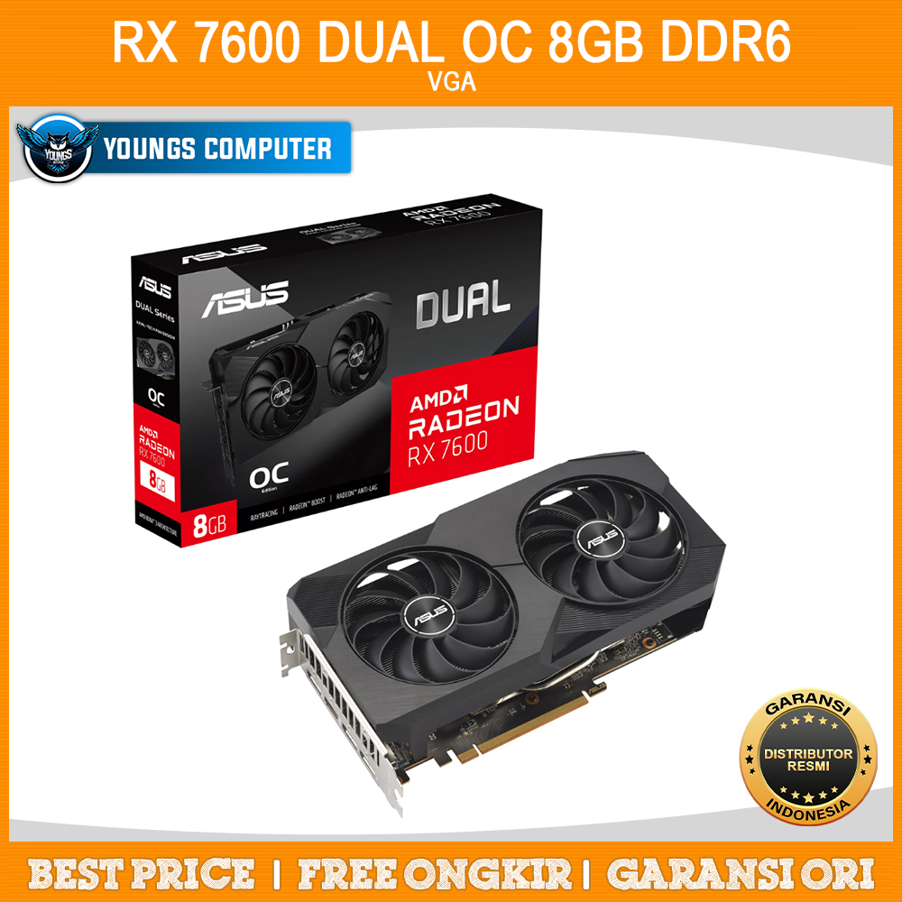 VGA ASUS Radeon RX 7600 DUAL OC 8GB DDR6 | RX7600 OC 8GB GDDR6