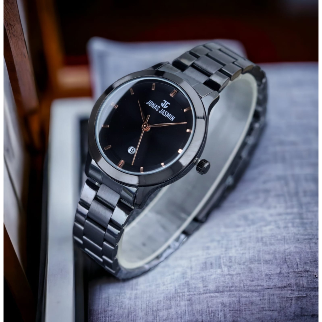 Jam Tangan Jonas Jasmin Original JJ-2220L Waterproof Strap Rantai Tanggal Aktif Dm 3.5