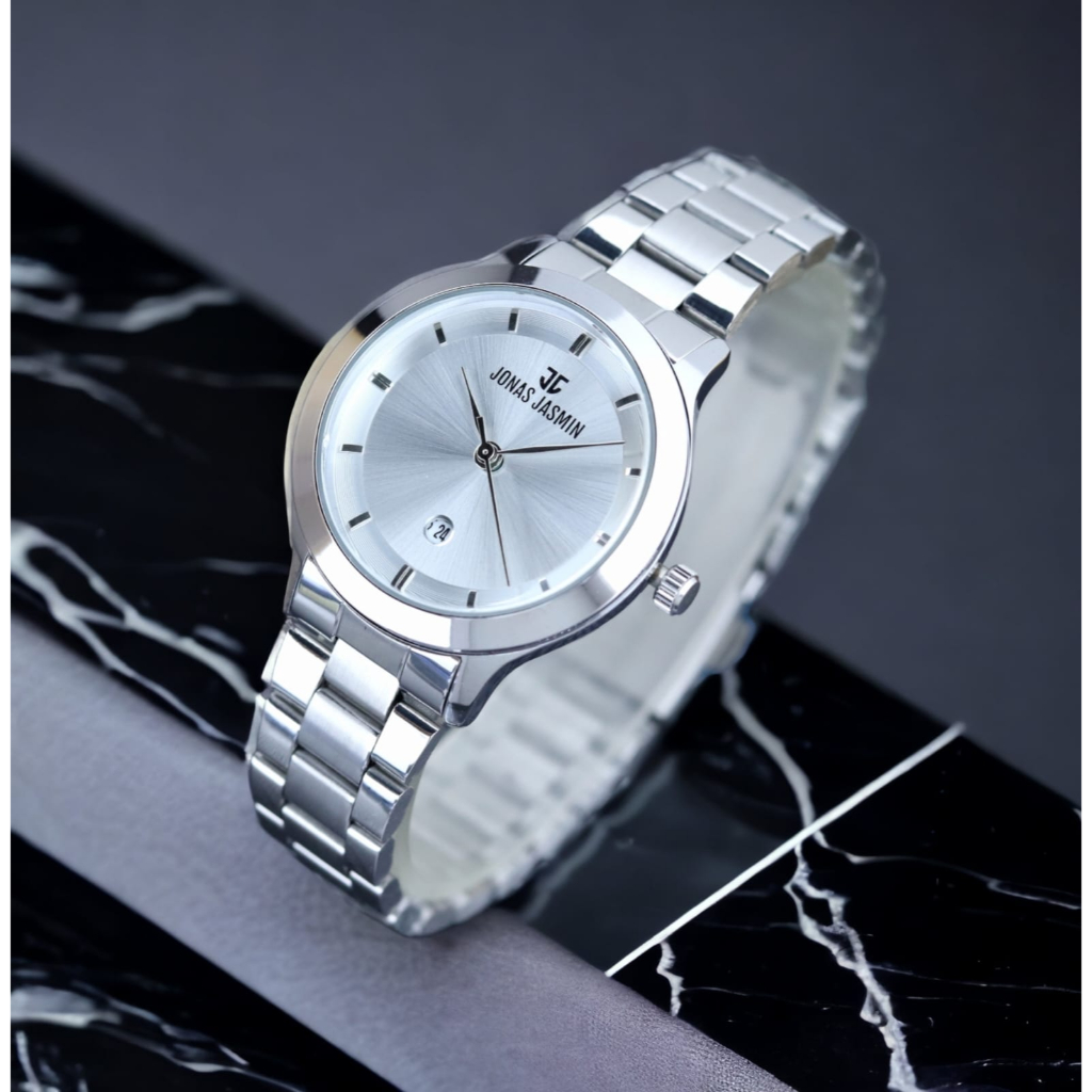 Jam Tangan Jonas Jasmin Original JJ-2220L Waterproof Strap Rantai Tanggal Aktif Dm 3.5