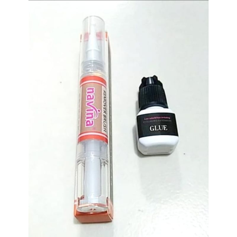 LEM BULU MATA 5 ML DAN NAVINA REMOVER BRUSH