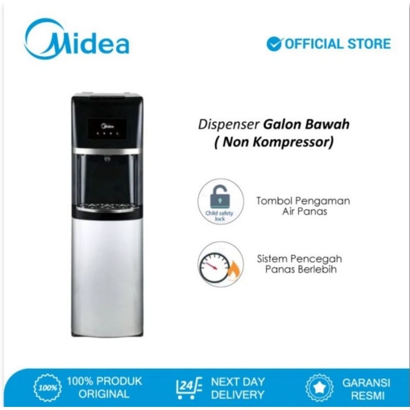 Dispenser Galon Bawah Midea YD1135AS Stainless Steel Low Watt YD-1135AS