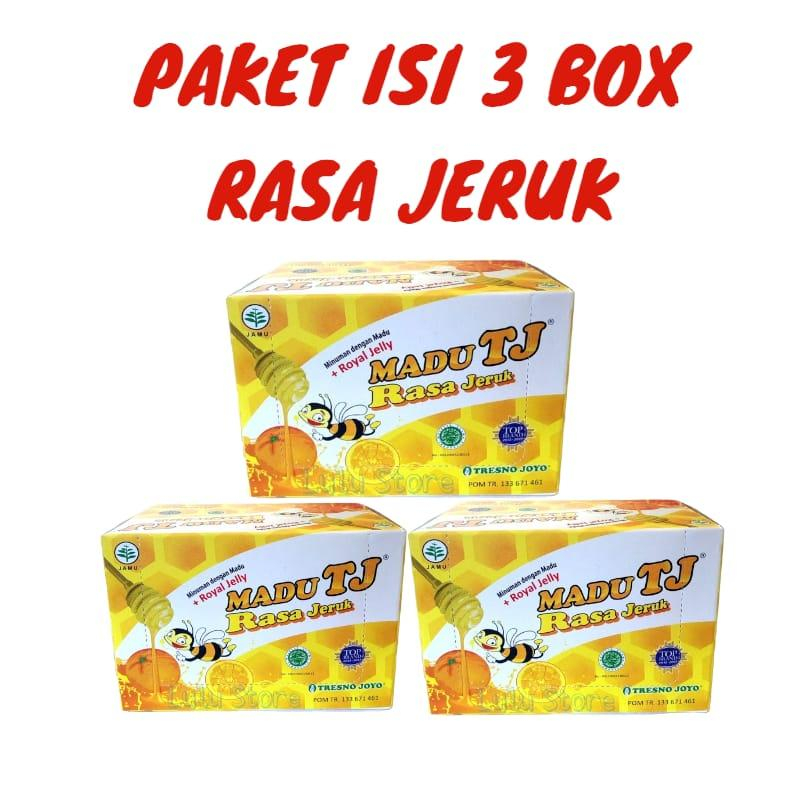 

PROMO 3 BOX Madu TJ Sachet 1 Box isi 12 Sachet // RASA JERUK