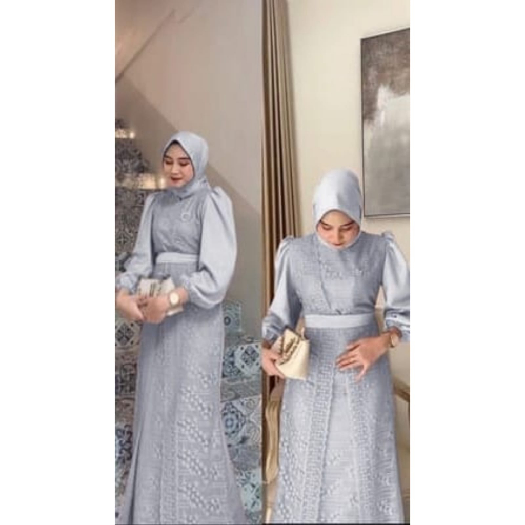 REALPIC DRESS AURORA VIXEN 3 UKURAN M L XL FASHION PAKAIAN WANITA GAMIS MAXY MAXI MR BAHAN BRUKAT MALIKA ADA VIDEO REAL PRODUK