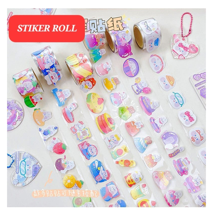 

TOKYOBERRY STIKER ROLL LABEL STICKER LUCU HOLOGRAM KAWAII BUNNY KOREA