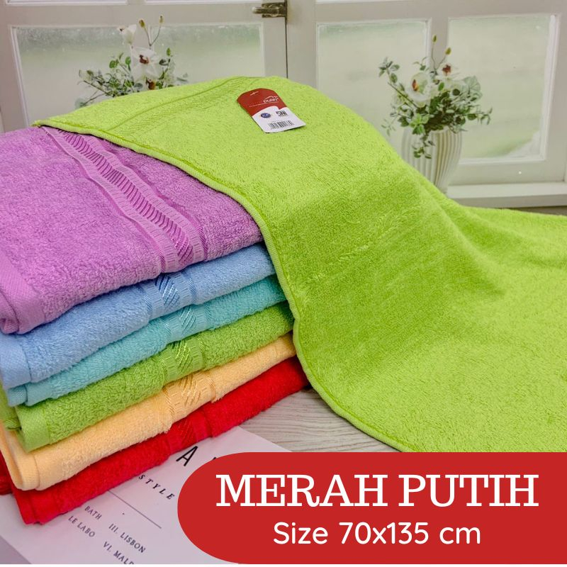 RC Handuk Dewasa Merah Putih Ukuran 70x135 ORIGINAL Paling Murah