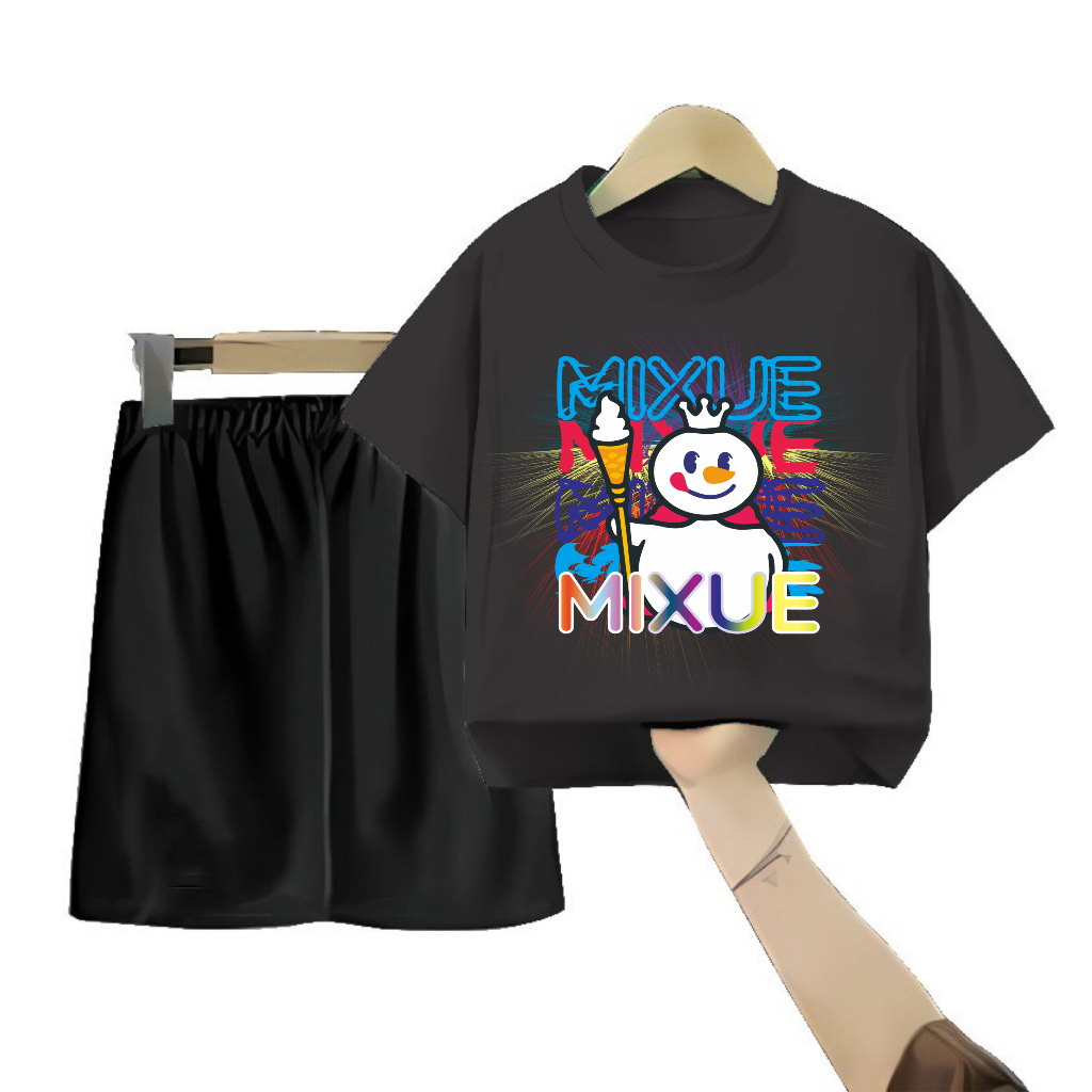Setelan Kaos Anak Tanggung Jumbo Mixue Grafic XXL-3XL