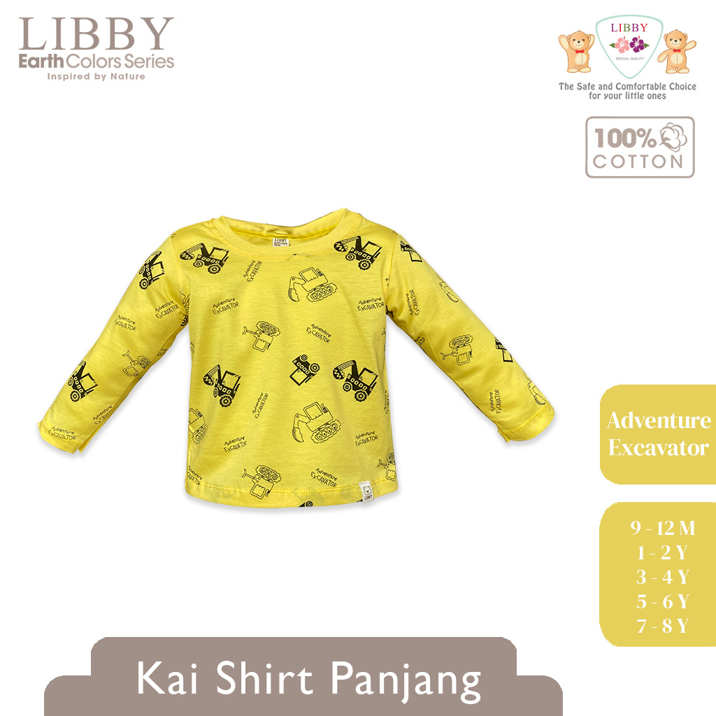 LIBBY Earth Colour Kai Shirt Panjang 1PCS /Pack (Tersedia varian motif dan ukuran)