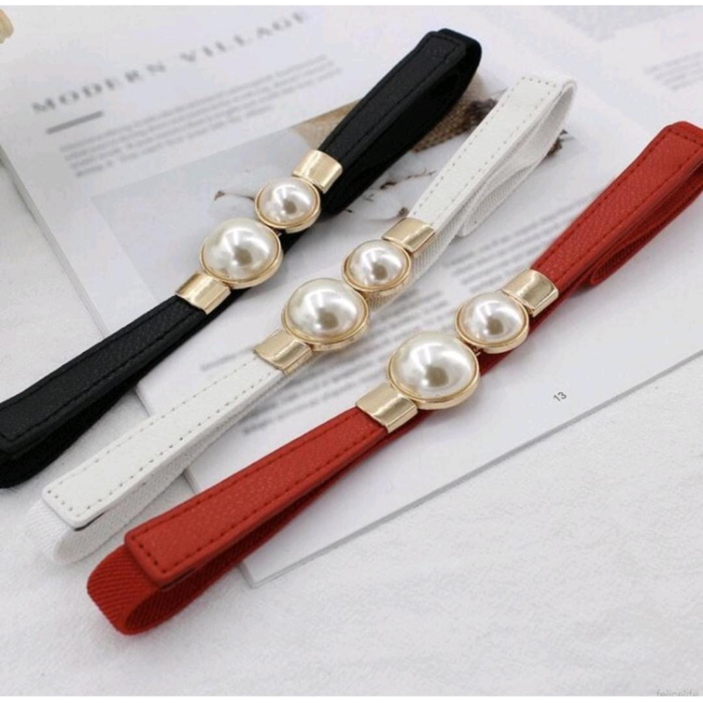 Ikat Pinggang Wanita Karet Elastis ''DUO MUTIARA&quot;|| Sabuk Wanita NEW KOREA FASHION IMPORT