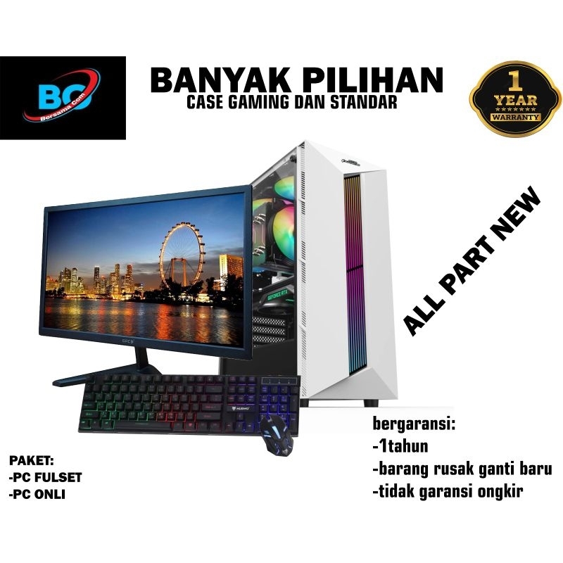 pc gaming  core i5 Ram 8gb vga 2 gb monitor 19 in key mouse gaming full set siap pakai