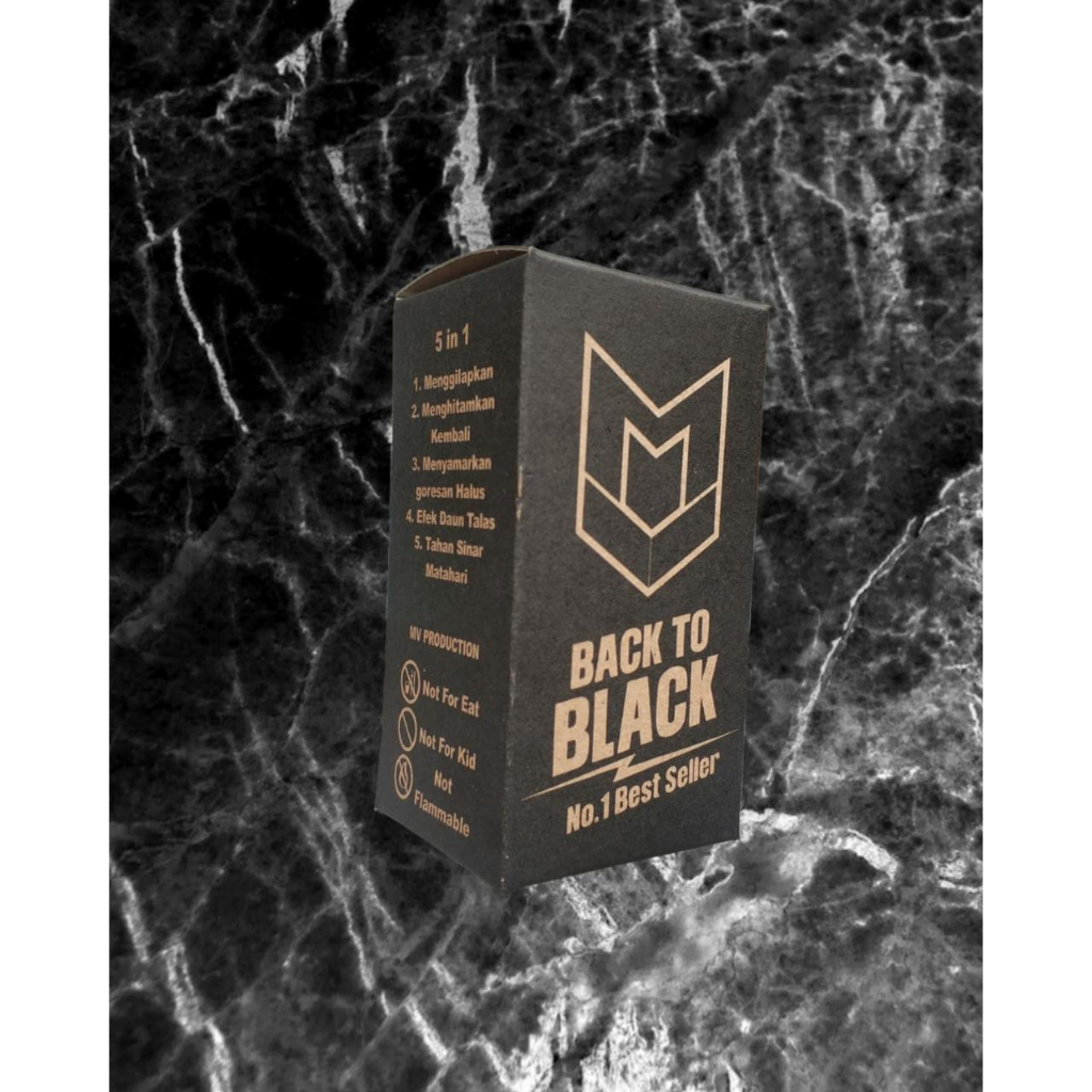 BACK TO BLACK MV 60ml NOMER 1 DI MASYARAKAT &amp; SHOPEE PREMIUM PERMANENT FREE SPON &amp; SARUNG TANGAN by MV PRODUCTION