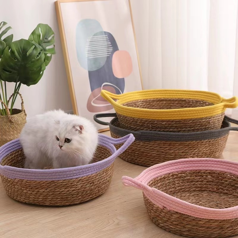 Petopedia Kasur Kucing Cat Bed Ranjang Kucing Rotan Organik 100% Katun Organic Cat Bed Nest Natural