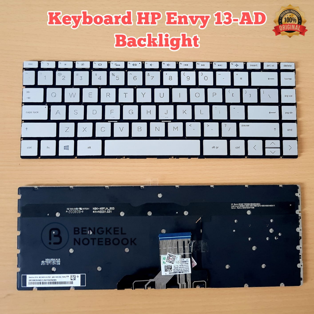 Keyboard HP Envy 13AD 13-AD 13-AG 13-AD 13-AH 13-AE 13-BF 13-AF Silver Backlight