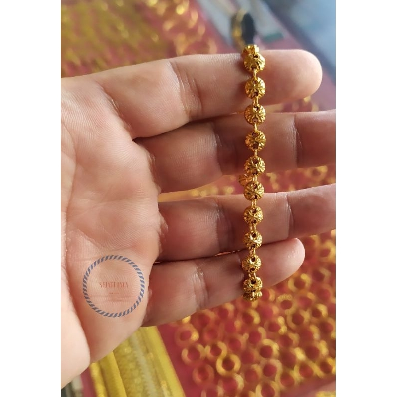 Gelang oval dua sisi emas kadar 375