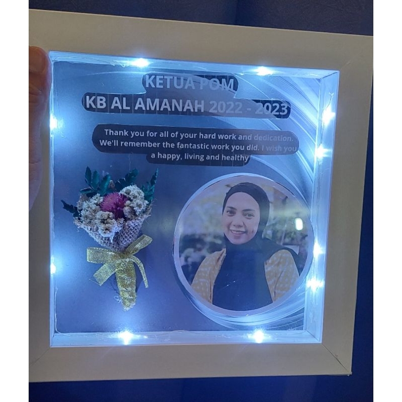 Flower In Frame 3D + Lampu LED | Bingkai 3D | Kado Unik