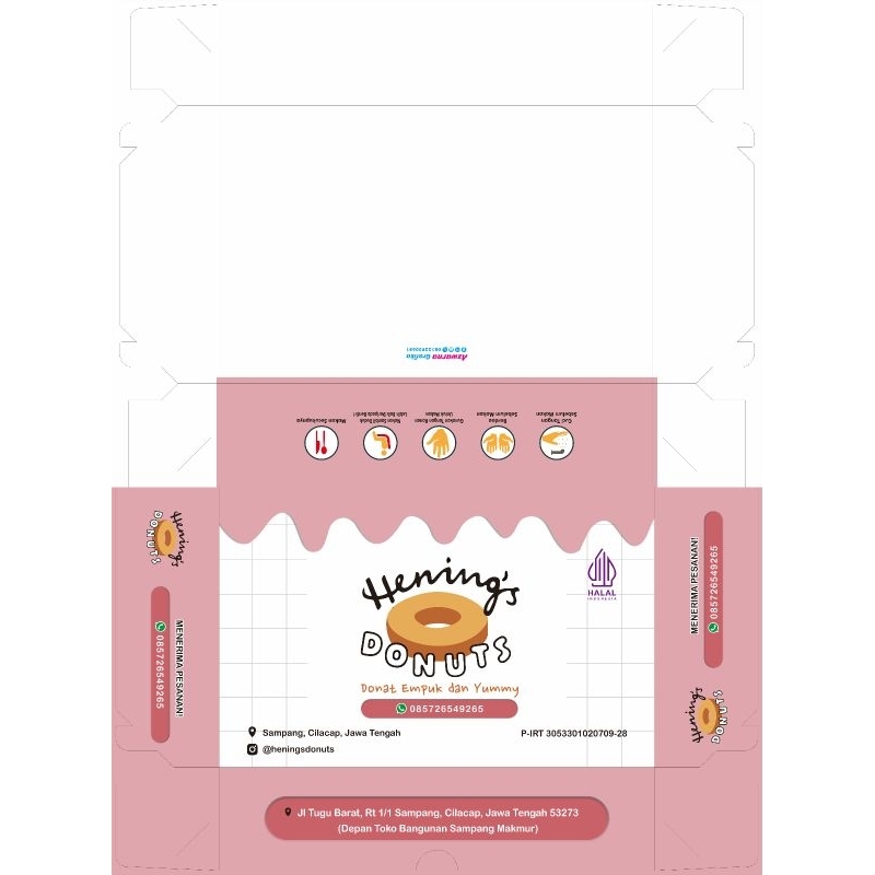 

[Min.1000pcs] Dus/Kemasan Donat Custom 27×18,5×5,5 cm