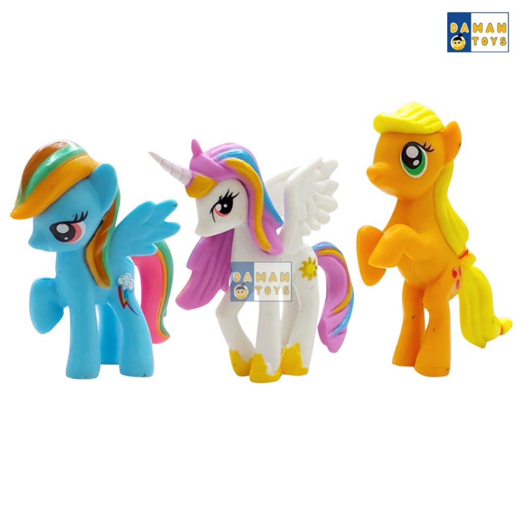 Action Figure My Little Pony 12pcs Pajangan Miniatur Mainan Hiasan Topper Kuda Poni