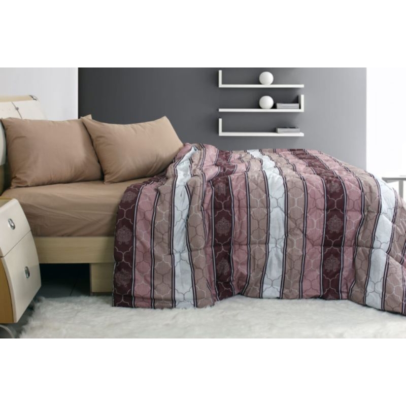 SPREI ENVOY SET BED COVER KOMBINASI POLOS tinggi 30cm bahan katun cvc dingin, lembut dan nyaman dipa