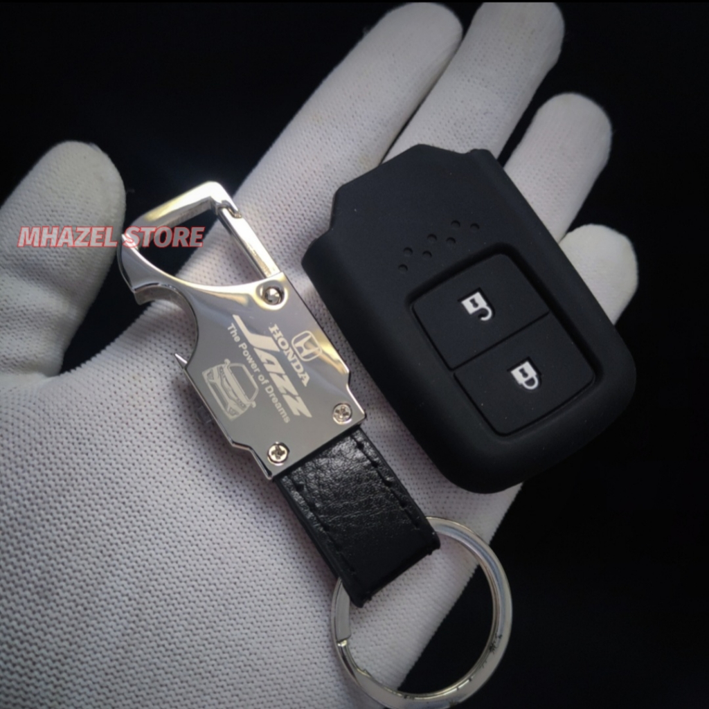 Gantungan kunci kulit silikon remote mobil Honda jazz Mewah