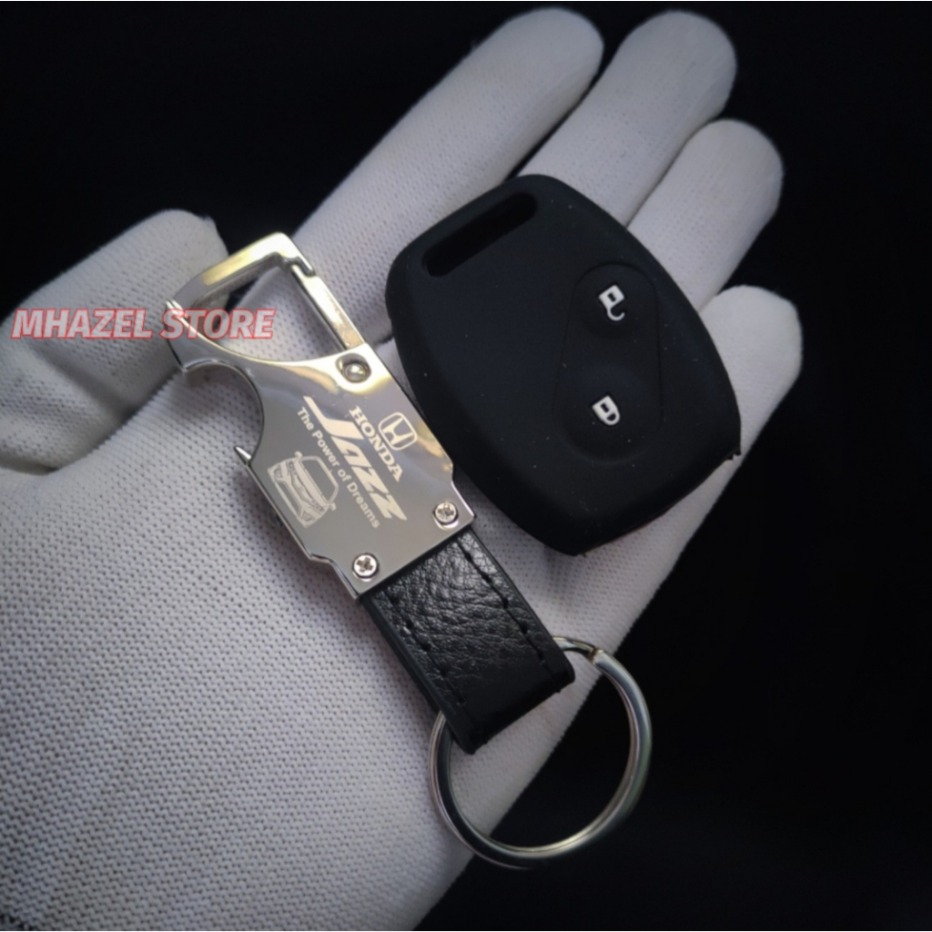 Gantungan kunci kulit silikon remote mobil Honda jazz Mewah