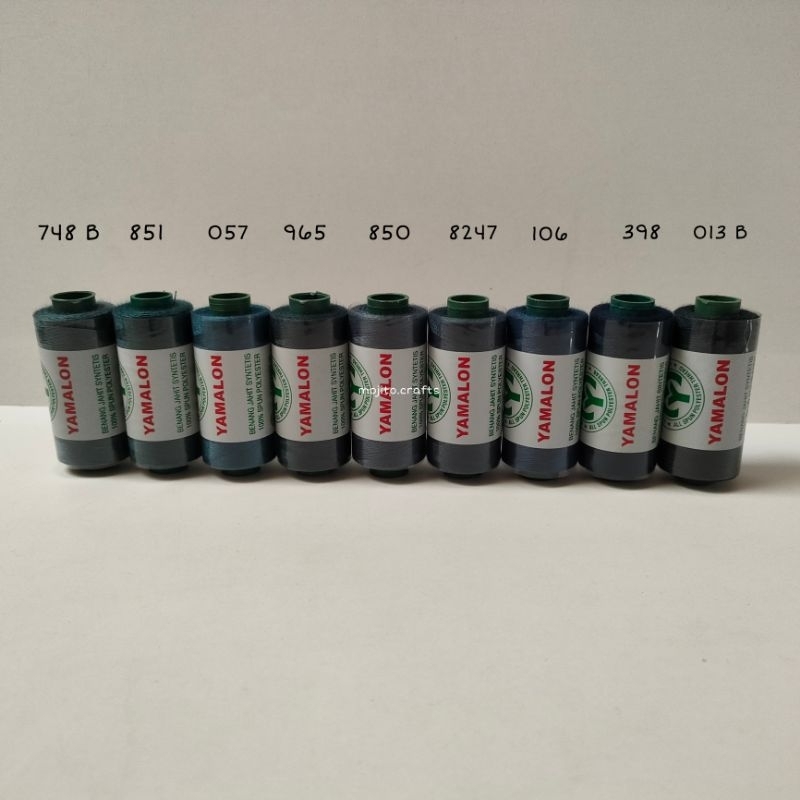 1 Buah Benang Jahit Yamalon Variasi Hijau & Biru Tua / Benang Hijau / Benang Biru Tua / Benang Jahit