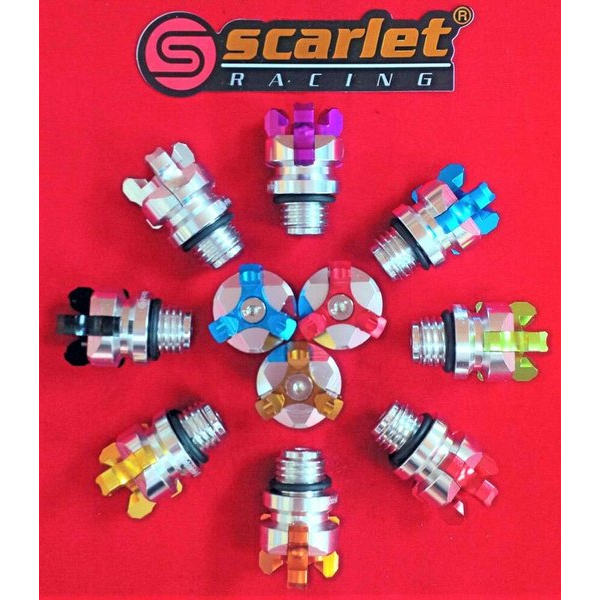 Tutup Oli Scarlet Racing Motor Variasi CNC Old New Beat Mio Sonic150 GSX150R Ninja 150 250 Satria FU