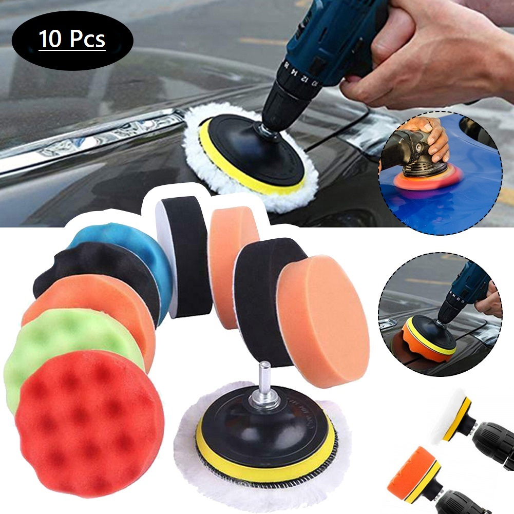 Sponge Polishing Set Car Buffing Pads 5Inch 10PCS - Spons Spon Busa Polis dan Detailing Mobil - OTOHEROES