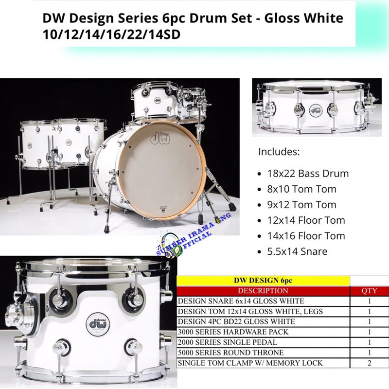 DW DESIGN SERIES 6pc DRUM SET DRUM DW